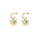 sunburst earrings - aqua