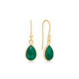 seraphina peardrop earrings - emerald green