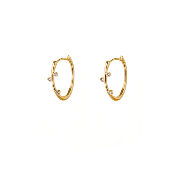 Oval hoops with white topaz detailing