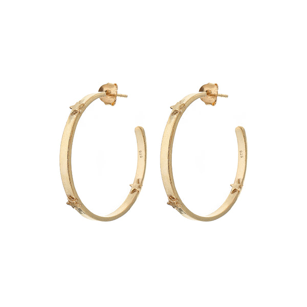 amy gold hoops with gold stars