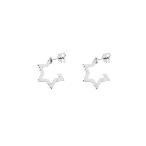 Beatrix HOOP EARRINGS | wider | star - gold or silver