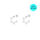 Emilia HOOP EARRINGS | wider | star - gold or silver