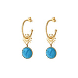 turquoise HOOP EARRINGS - large hoop - turquoise