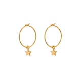 Emilia star HOOP EARRINGS - small HOOP - star - as seen on Emilia Fox on Silent Witness
