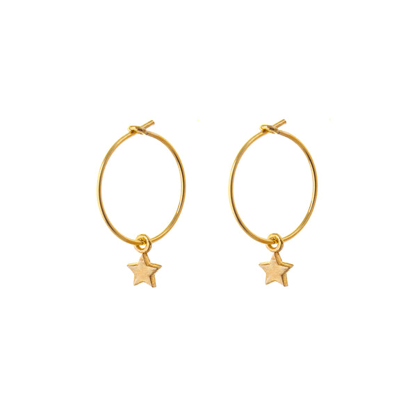 Emilia star HOOP EARRINGS - small HOOP - star - as seen on Emilia Fox on Silent Witness