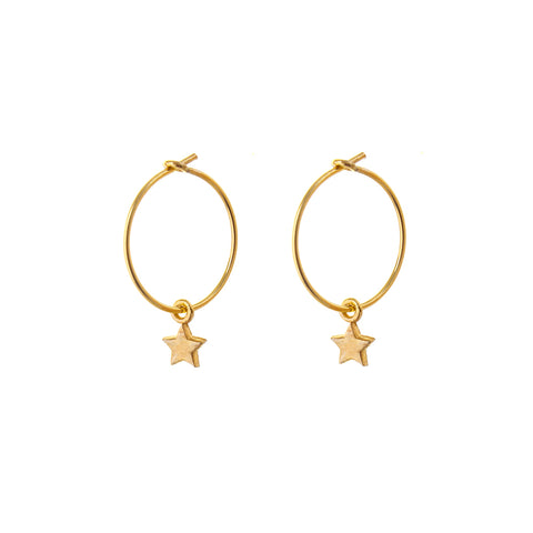 Emilia star HOOP EARRINGS - small HOOP - star - as seen on Emilia Fox on Silent Witness