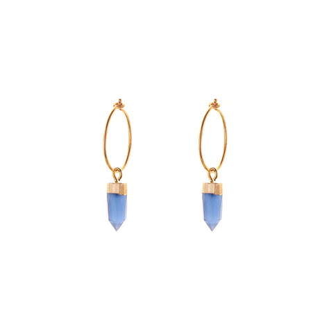 Maddie HOOP EARRINGS - small hoop - mini spike | sky blue