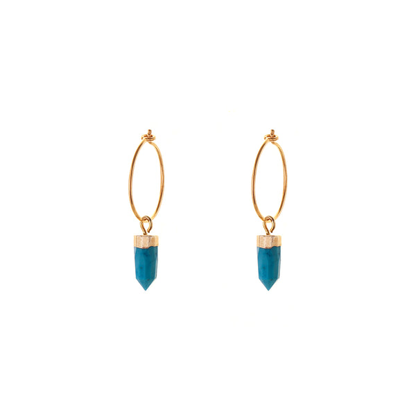 Maddie HOOP EARRINGS - small hoop - mini spike | turquoise