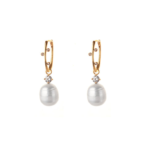 pearl hoop earrings