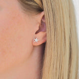 zoe starburst diamante star studs / EARRINGS - gold