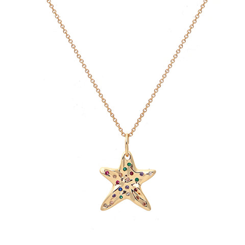 daisy starfish NECKLACE - rainbow