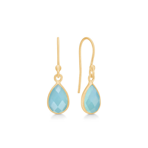 peardrop earrings - sky blue