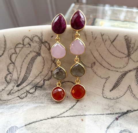 Quadruple DROP EARRINGS -  storm