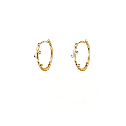 Oval hoops with white topaz detailing
