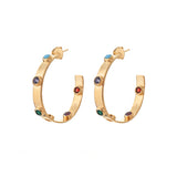 xanthe gemstone hoops - rainbow