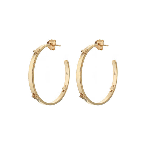 zoe gold hoops with gold stars