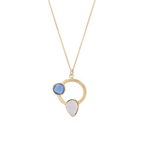 davinia circle necklace - ink blue