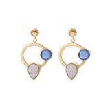 zoe circle earrings - ink blue
