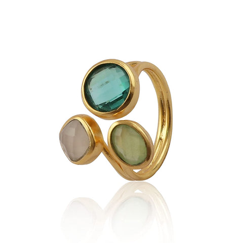 Zara COCKTAIL RING - emeralds