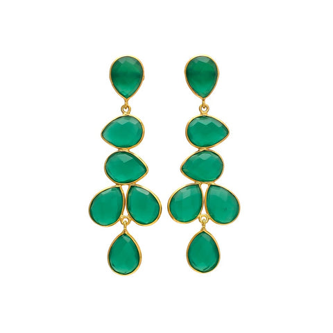 SERAPHINA chandelier EARRINGS - emerald green