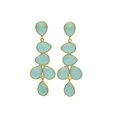 SERAPHINA chandelier EARRINGS - AQUA