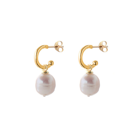 iona pearl earrings - hoops