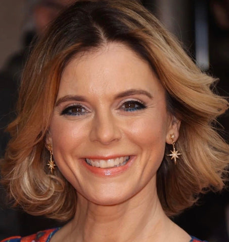 starburst earrings with drop, as seen on Emilia Fox