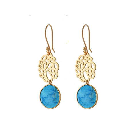 turquoise boho EARRINGS - turquoise