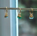 xanthe pebble HOOP EARRINGS - small hoop, emerald