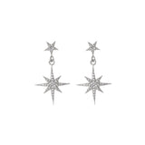 starburst earrings with drop, as seen on Emilia Fox