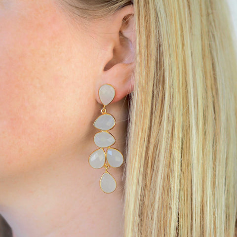 SERAPHINA chandelier EARRINGS - moonstone