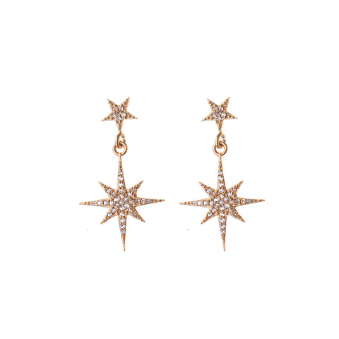 starburst earrings with drop, as seen on Emilia Fox