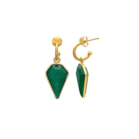 Seraphina HOOP spike EARRINGS - emerald green